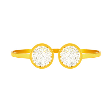 Bangle Upsala Dorado Círculo Doble Perla